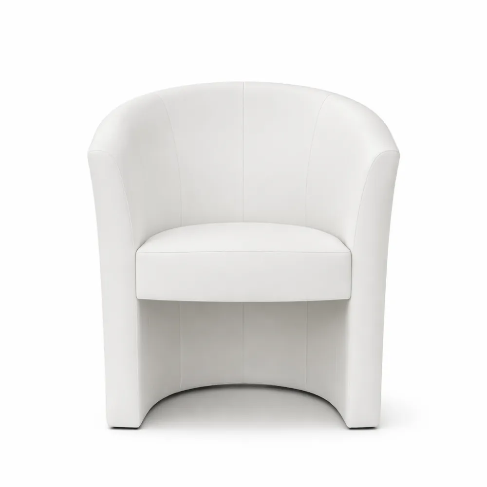 Fauteuil de Salon en Simili Cuir Blanc avec Accoudoirs