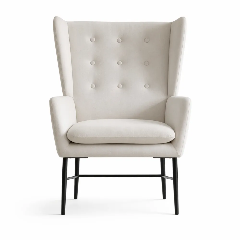 Fauteuil Confortable en Velours avec Pieds en Métal