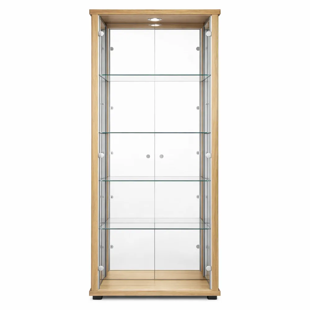 Vitrine de Collection en Verre avec Étagères Réglables et Éclairage LED