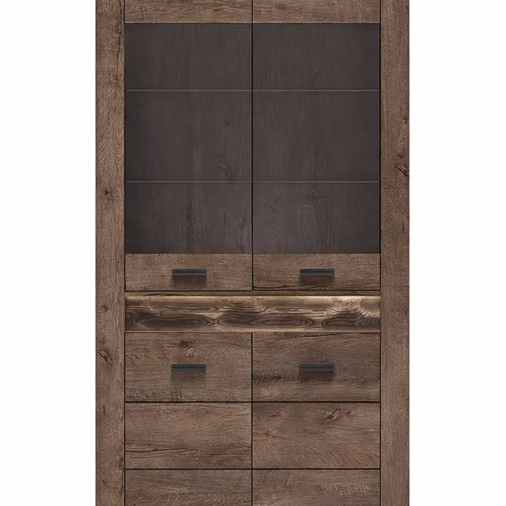 Vitrine moderne en verre sur pied pour salon