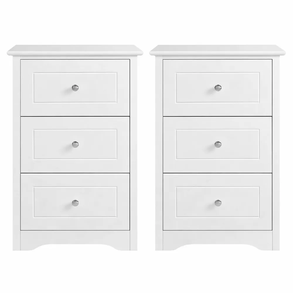 Lot de 2 tables de chevet avec tiroirs spacieux pour chambre adulte