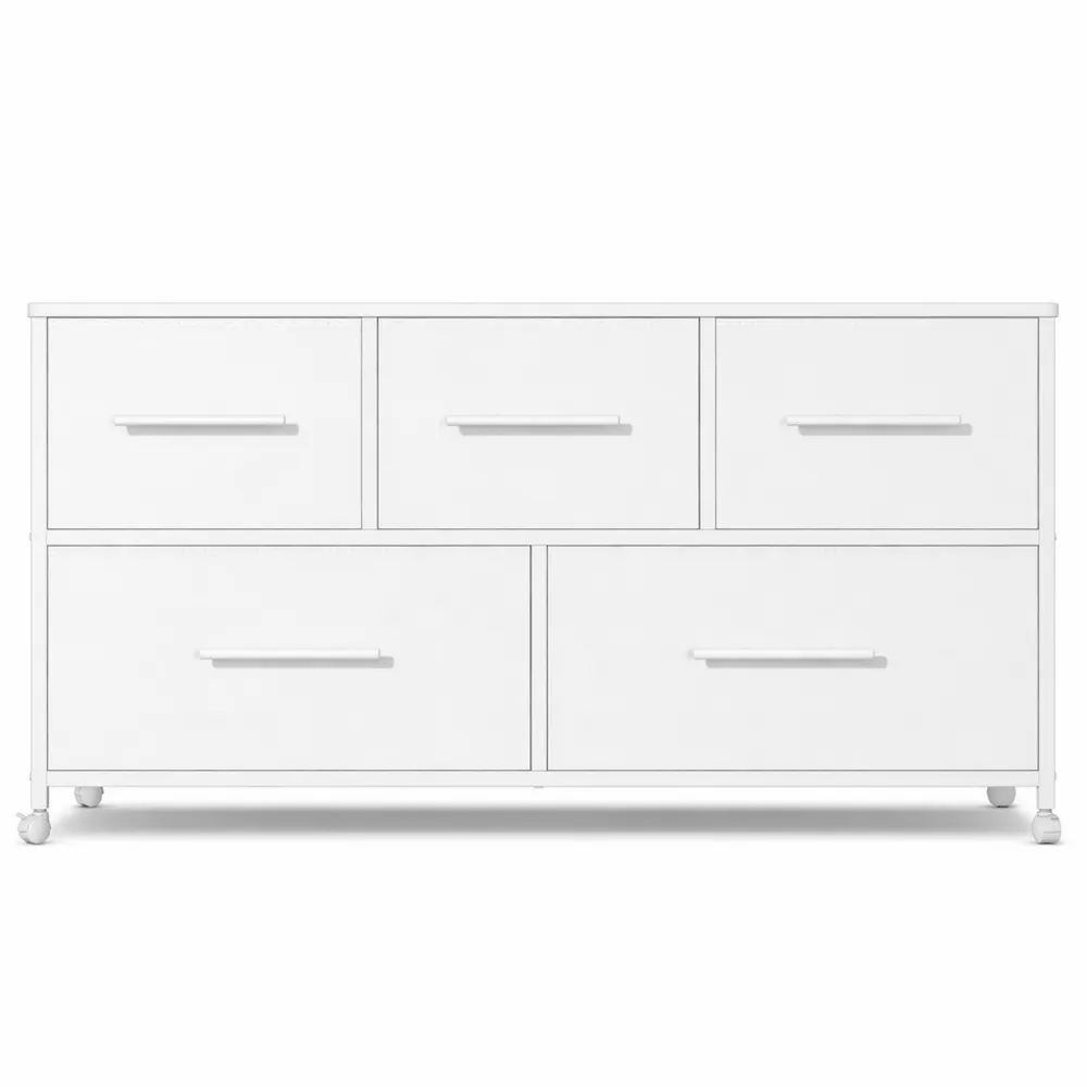 Meuble de rangement 5 tiroirs avec roulettes rotatives