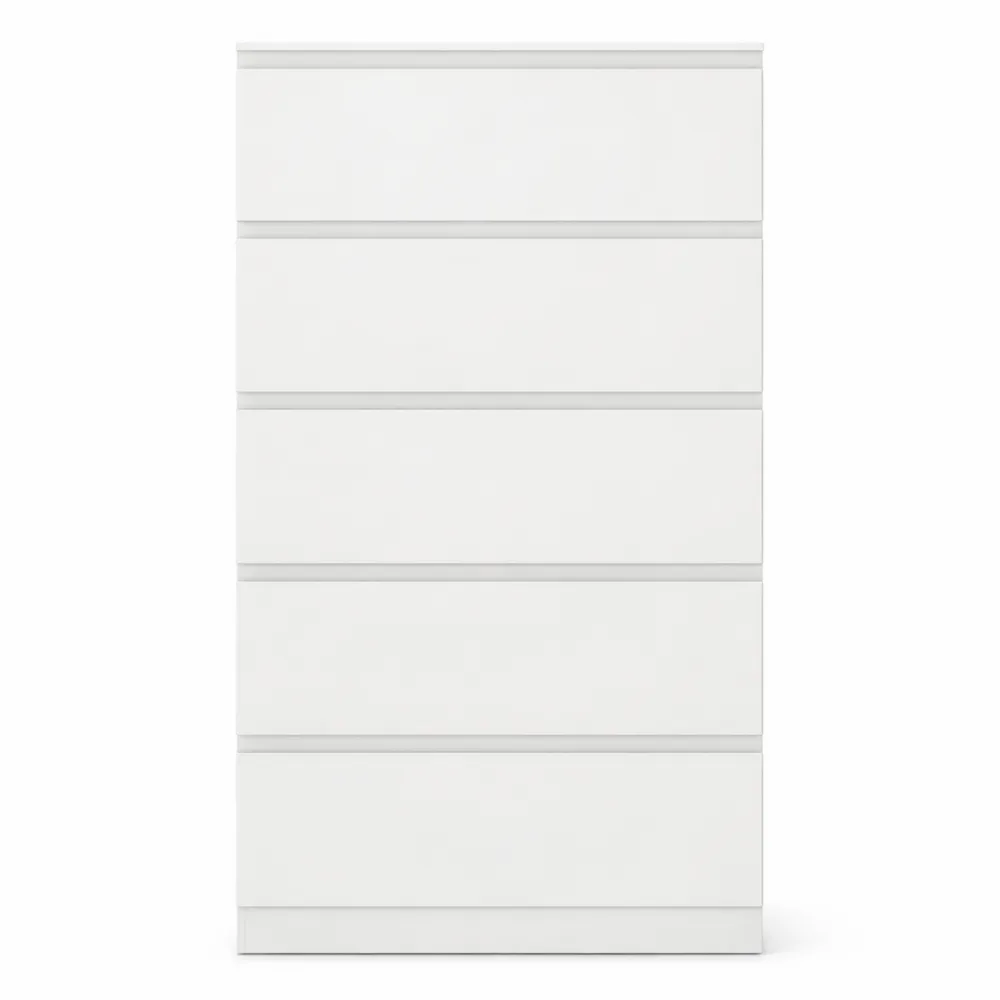 Commode avec 5 tiroirs pour rangement multifonctionnel blanc