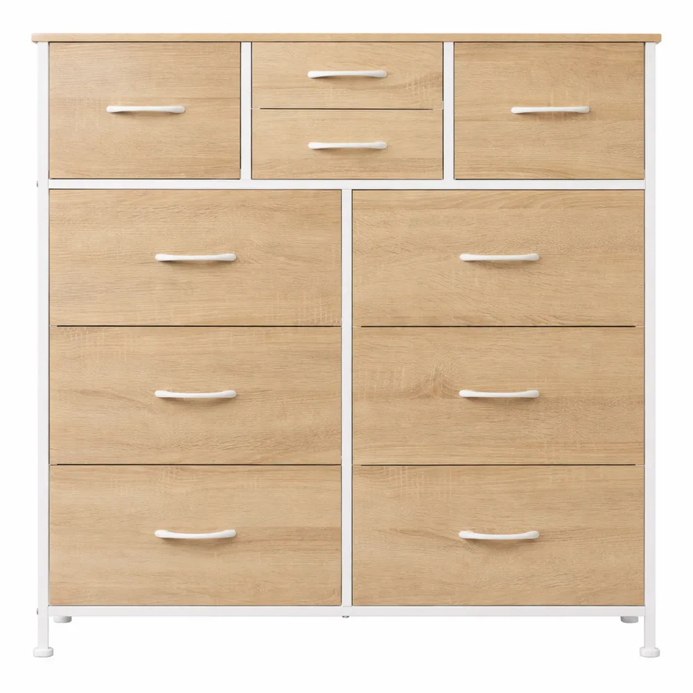 Commode de Rangement avec 10 Tiroirs en Tissu pour Intérieur