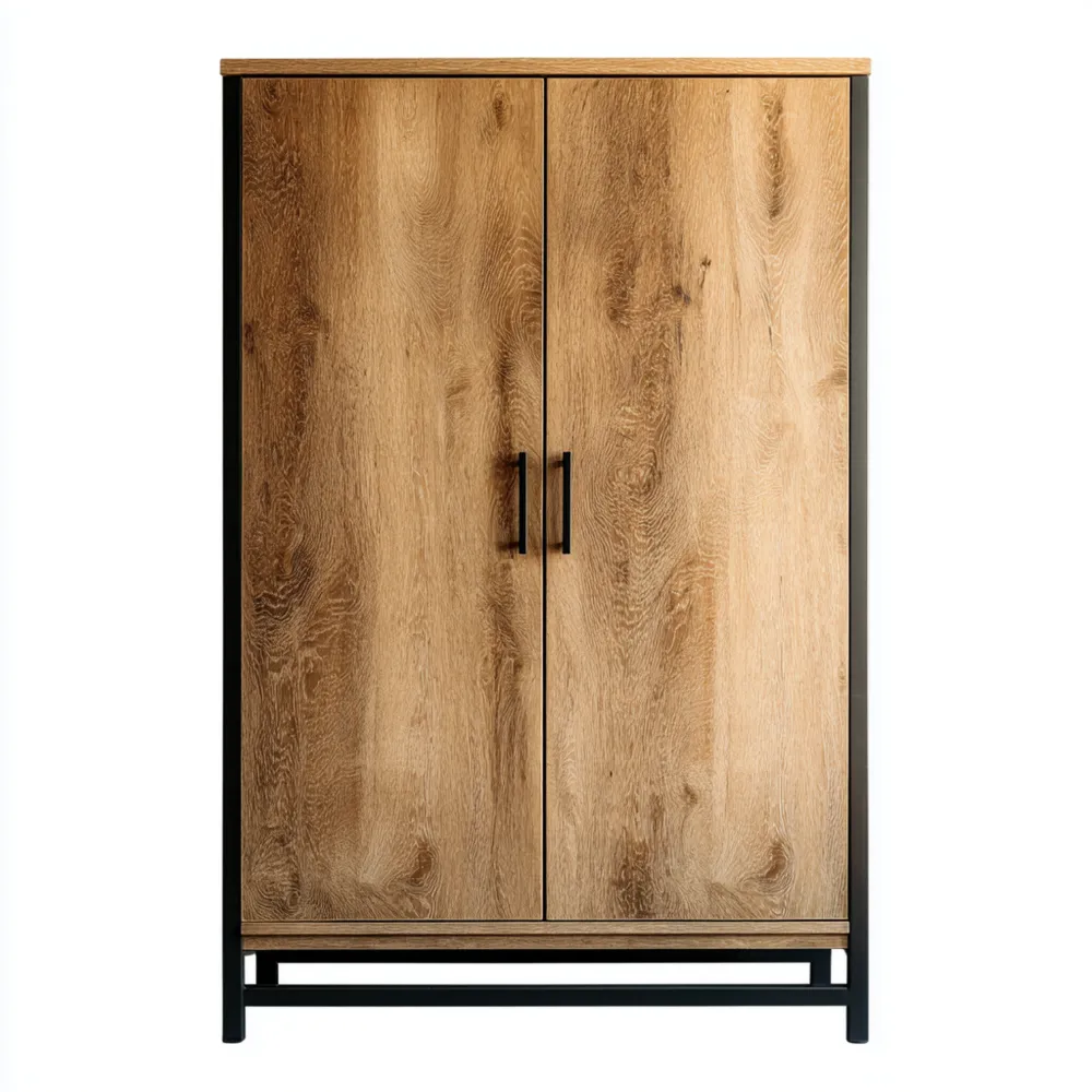 Armario de Madera 100x50x200 cm - Roble Claro - Estilo Industrial