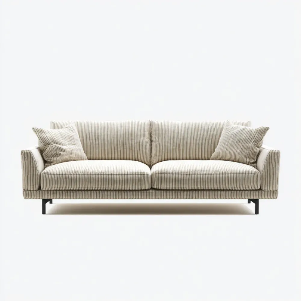 Sofá de tres plazas 200x90x85 cm - Beige - Diseño Contemporáneo