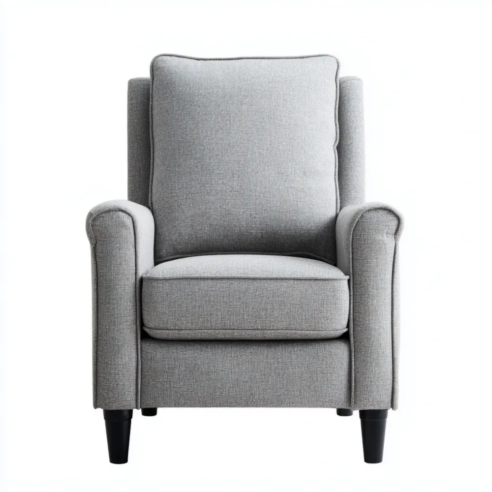 Sillón tapizado de tela 85x75x100 cm - Gris - Diseño contemporáneo
