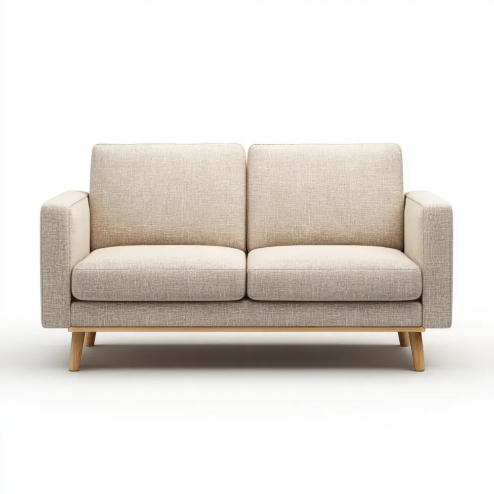 Sofá de 2 plazas de Tela 140x85x90 cm - Crema - Diseño Moderno