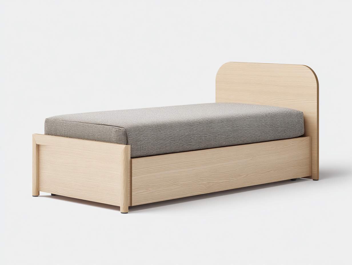 Einzelbett für Schlafzimmer Holz 205x95x85 cm - Naturholz - Modernes Design-Loftgetmart