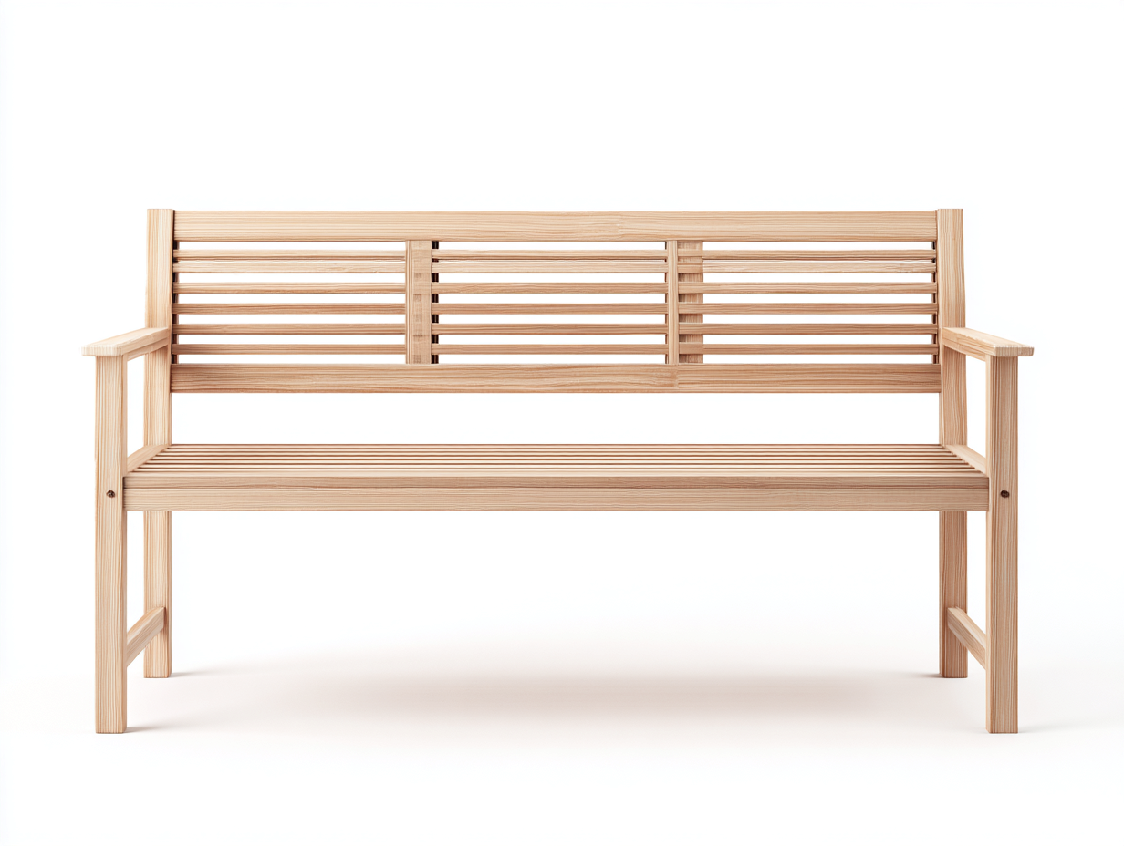 Gartenbank Massivholz 150x60x90 cm - Natur - Klassisches Design mit Rückenlehne für Garten und Terrasse-Loftgetmart