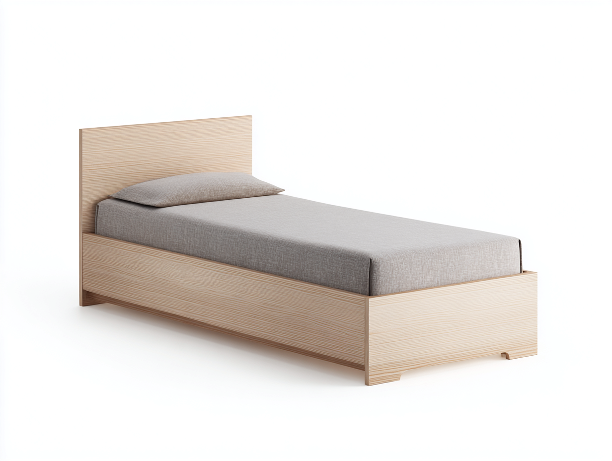 Einzelbett für Schlafzimmer Holz 205x95x85 cm - Naturholz - Modernes minimalistisches Design-Loftgetmart