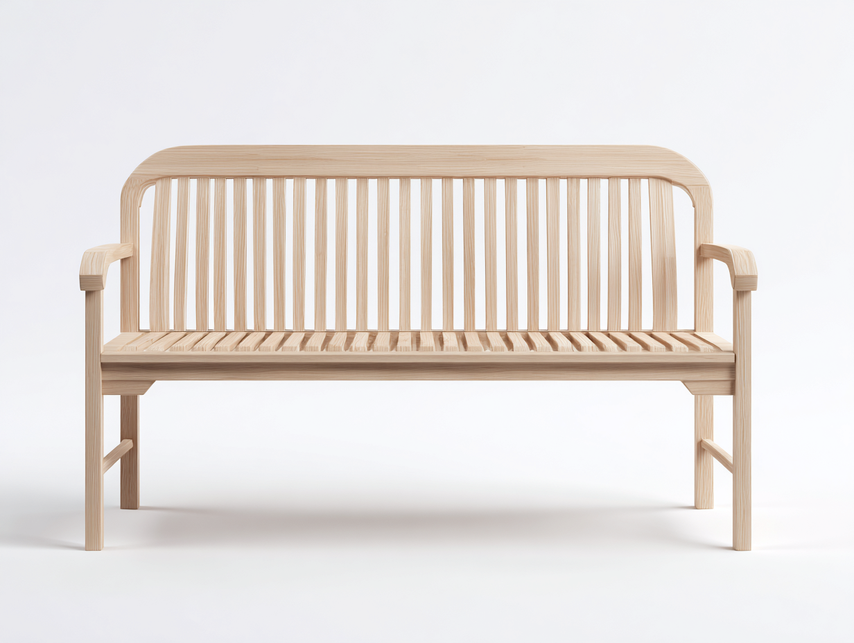 Gartenbank Massivholz 150x60x88 cm - Natur - Klassisches Design mit Rückenlehne und Armlehnen für Garten und Terrasse-Loftgetmart