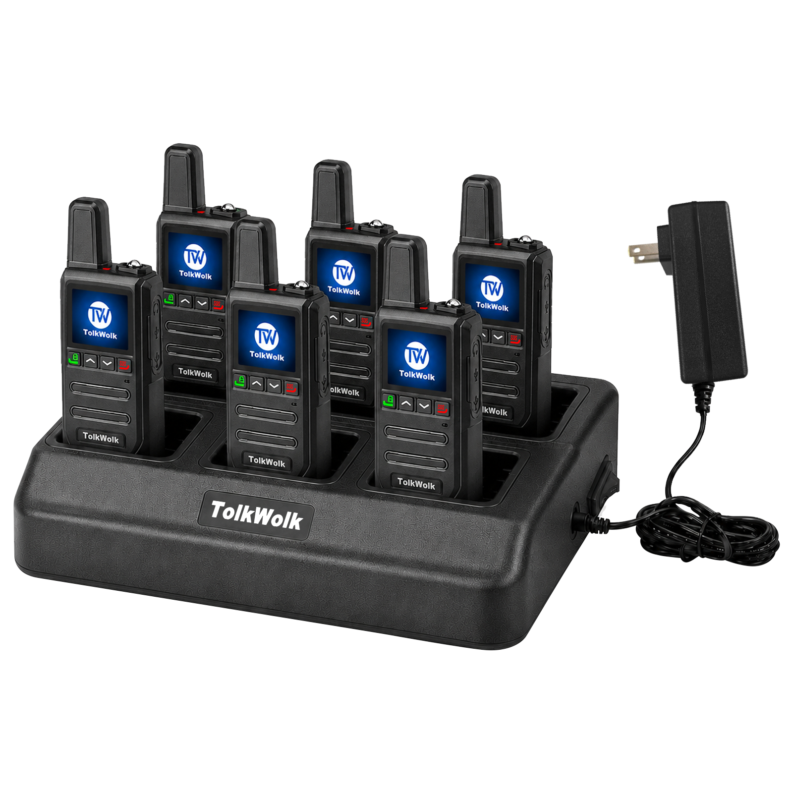 TolkWolk 6-Bay Multi-Unit Charger Station for G16 Walkie Talkies