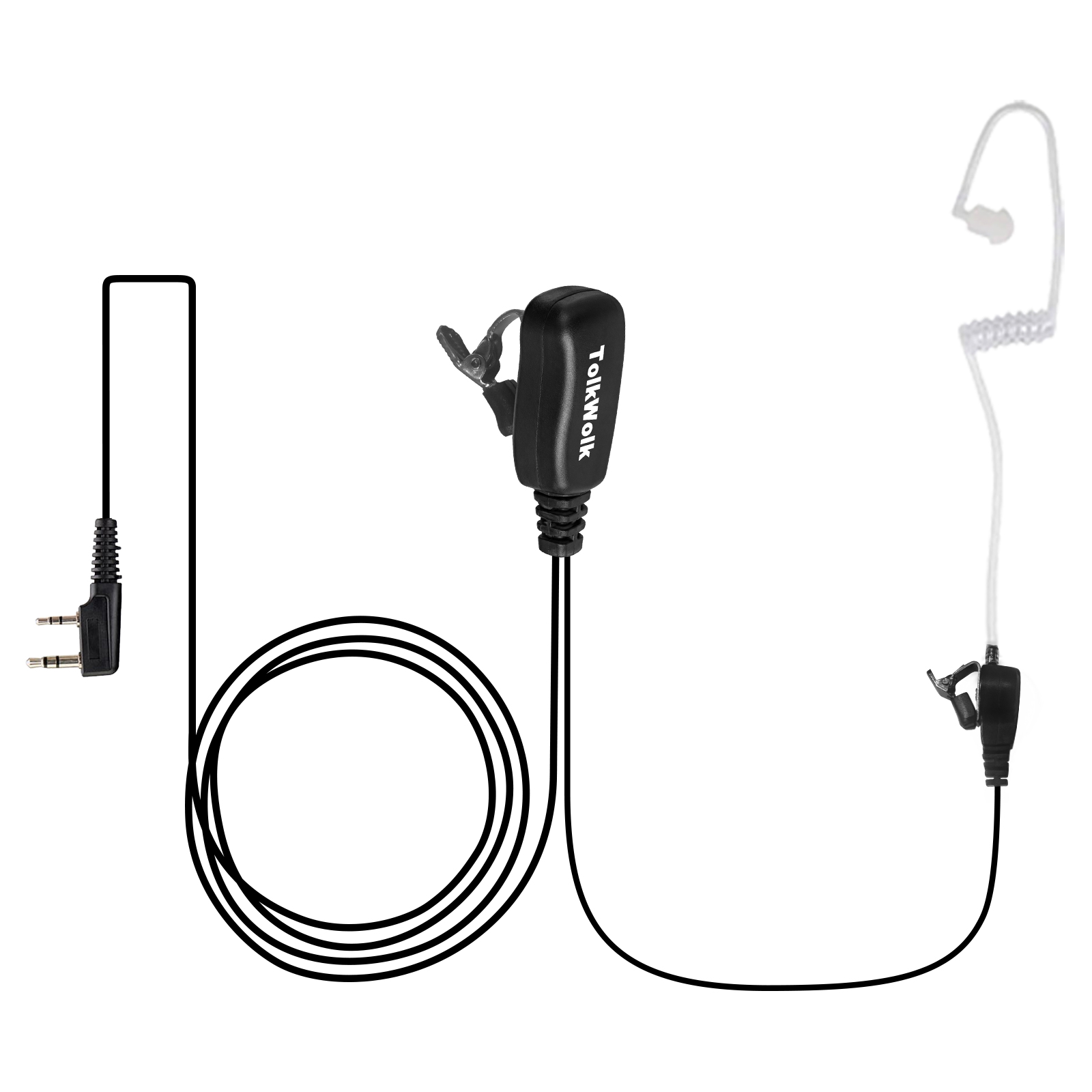 TolkWolk FBI Style Tactical Air Tube Earpiece, Single Ear Surveillance Communication Headset