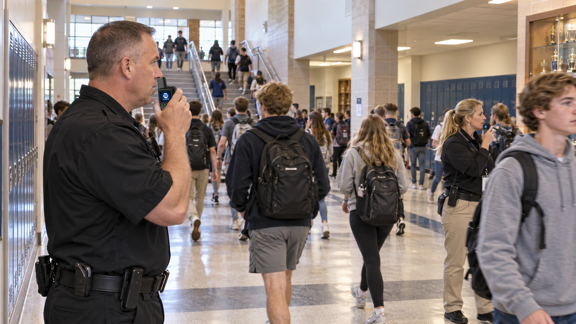 TolkWolk G16 4G LTE PoC walkie talkie used for campus safety, school bus dispatch, and emergency communication