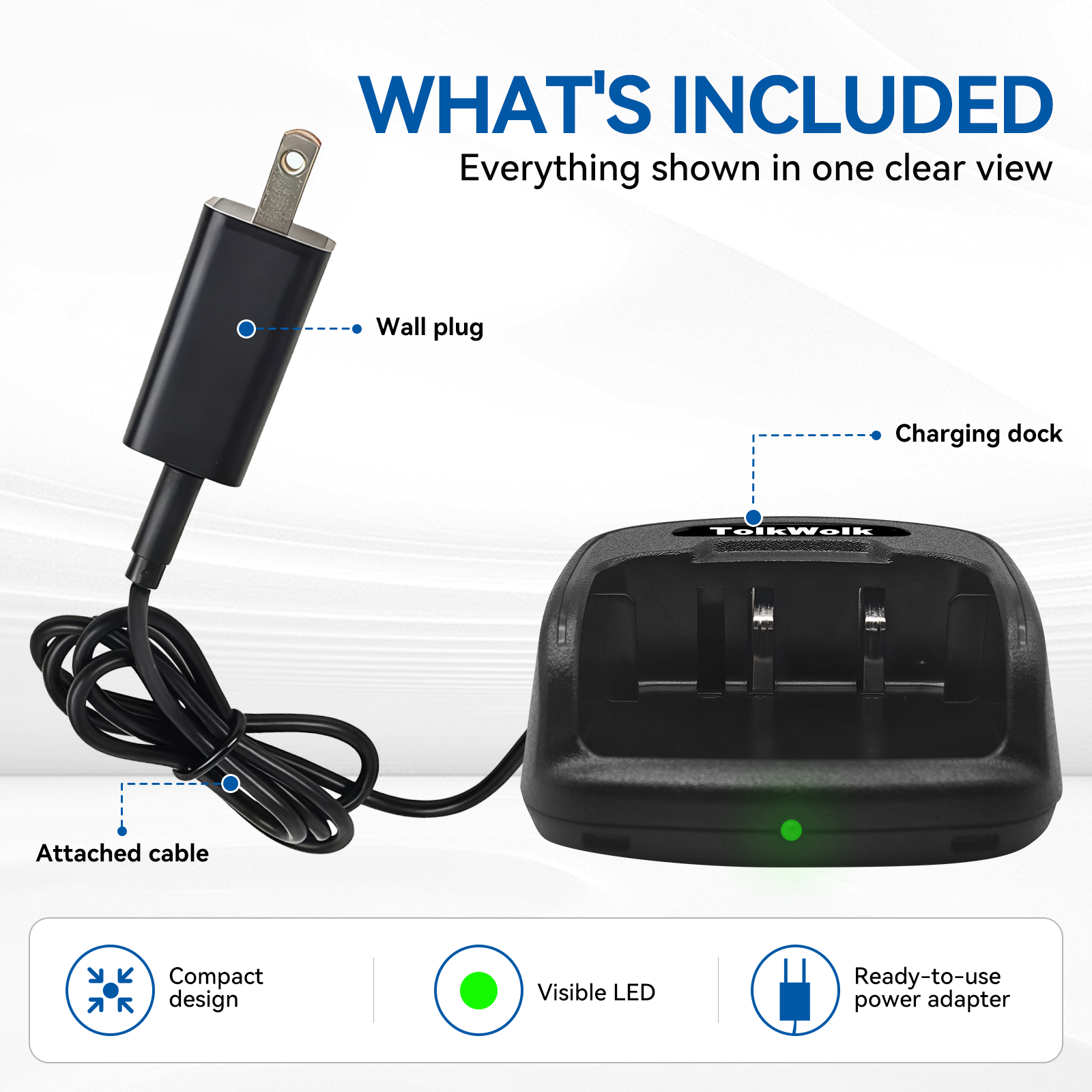 TolkWolk G16 Desktop Charging Dock Base - Fast & Stable Charging Station for G16 Walkie Talkie