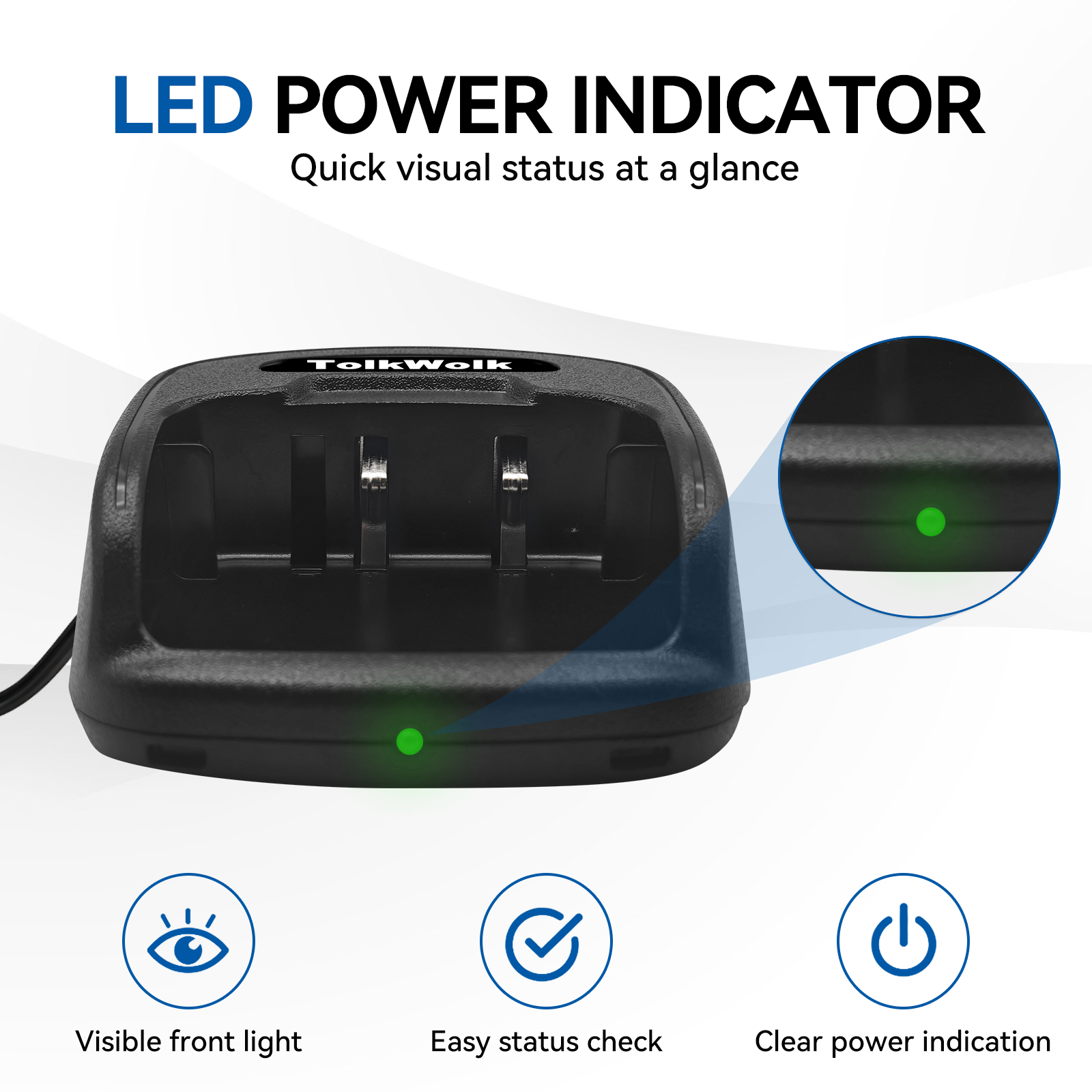 TolkWolk G16 Desktop Charging Dock Base - Fast & Stable Charging Station for G16 Walkie Talkie