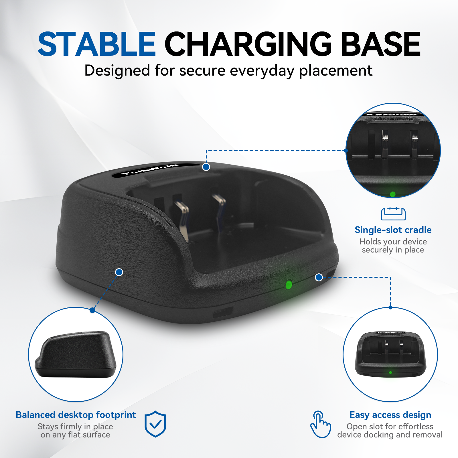 TolkWolk G16 Desktop Charging Dock Base - Fast & Stable Charging Station for G16 Walkie Talkie