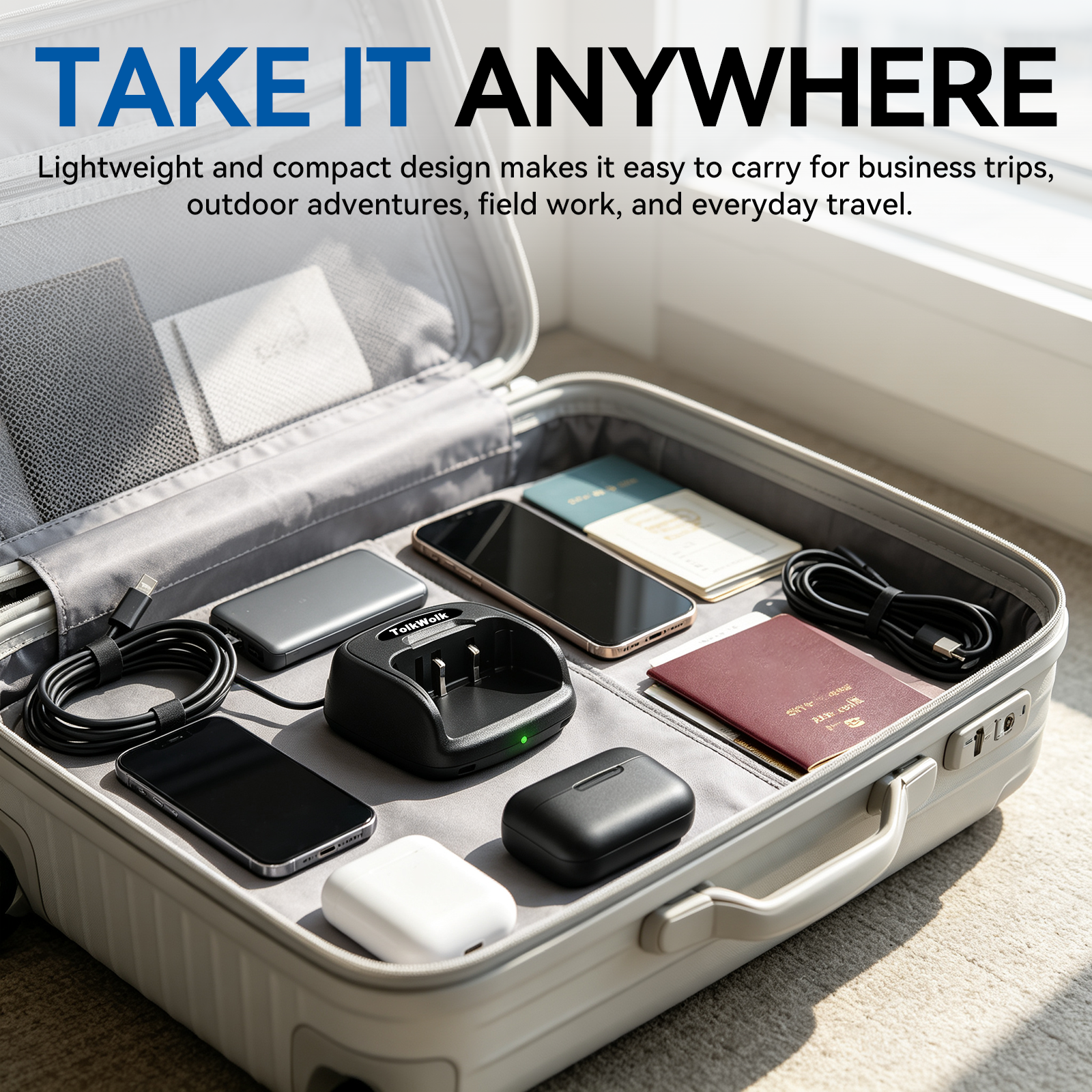 TolkWolk G16 Desktop Charging Dock Base - Fast & Stable Charging Station for G16 Walkie Talkie
