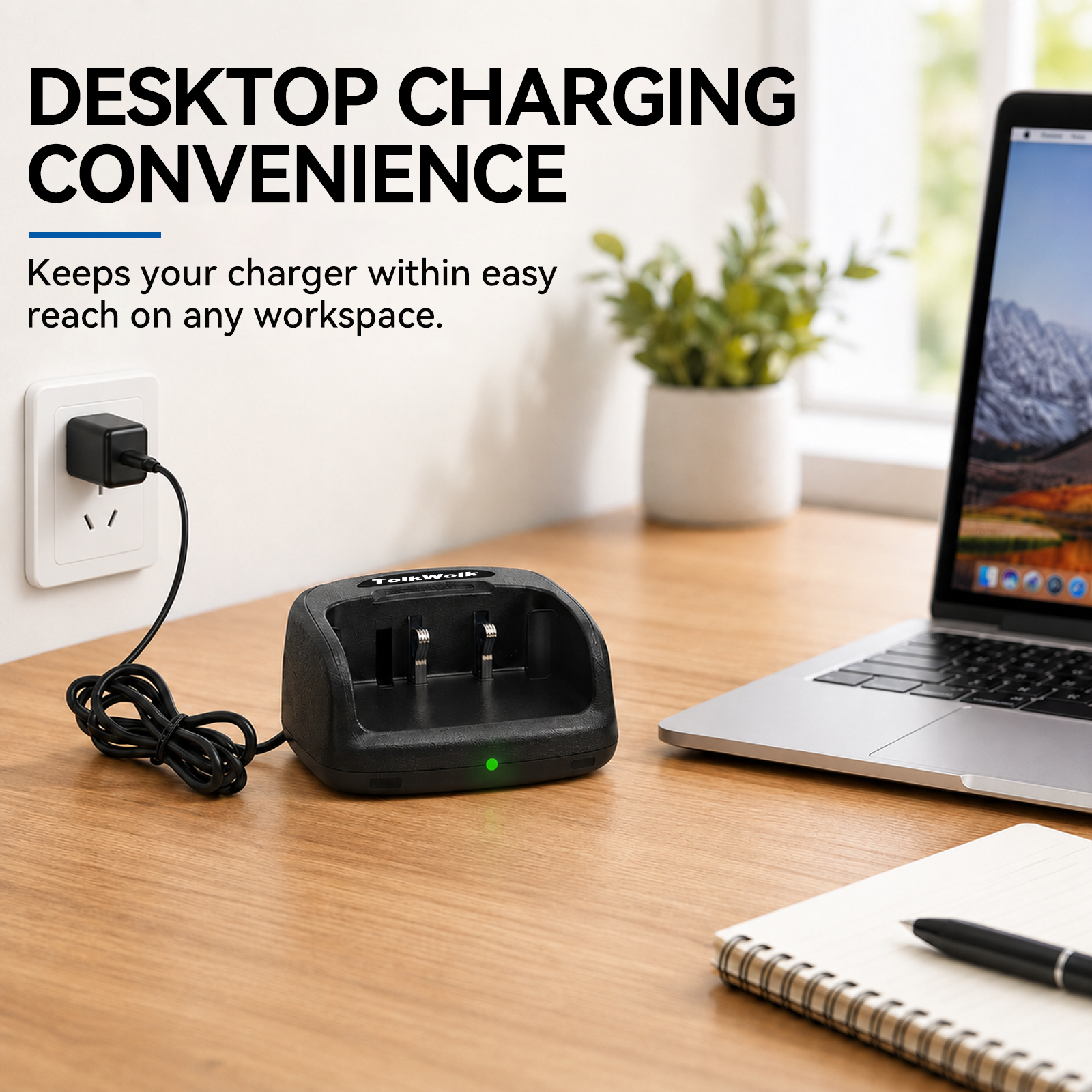 TolkWolk G16 Desktop Charging Dock Base - Fast & Stable Charging Station for G16 Walkie Talkie