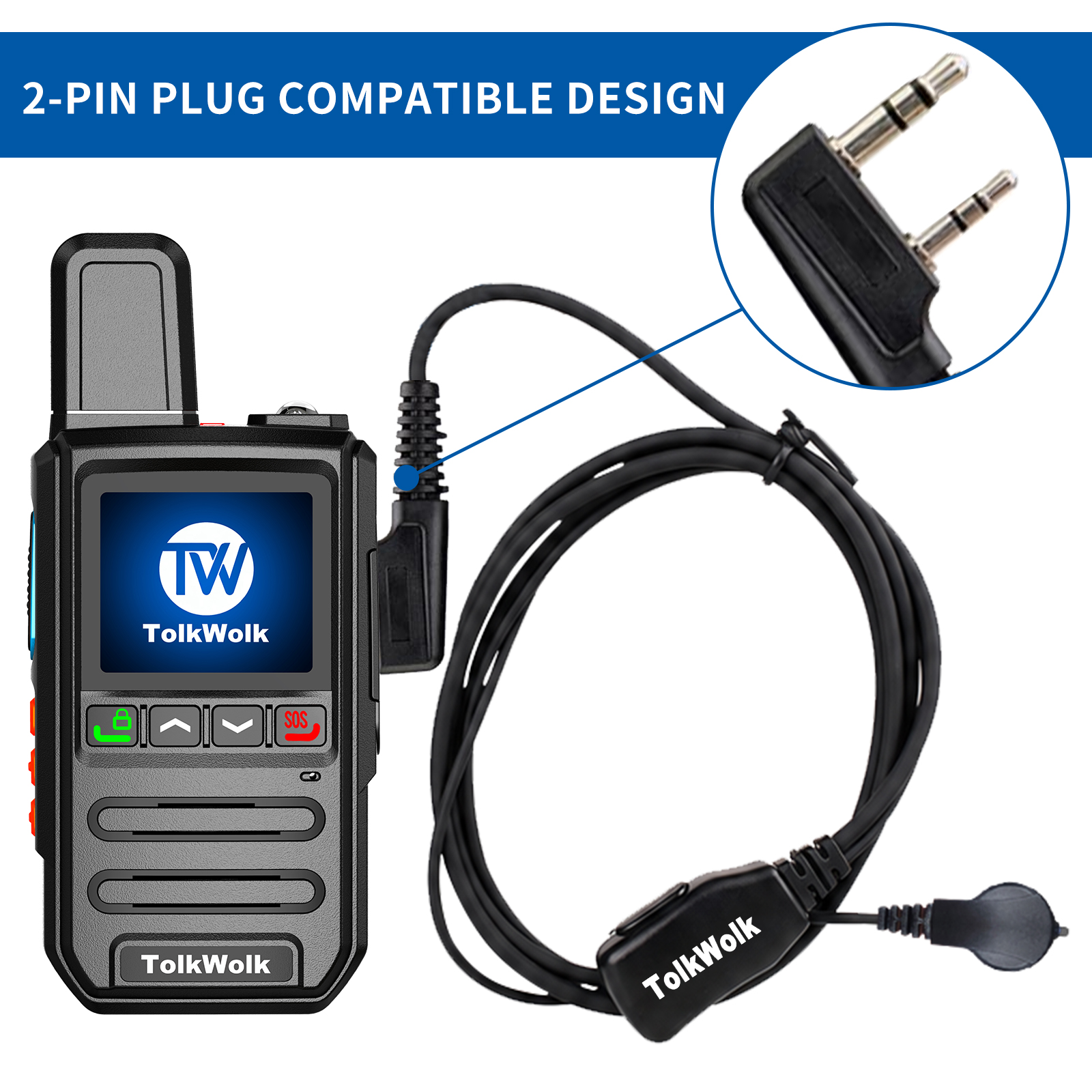 TolkWolk FBI Style Tactical Air Tube Earpiece, Single Ear Surveillance Communication Headset