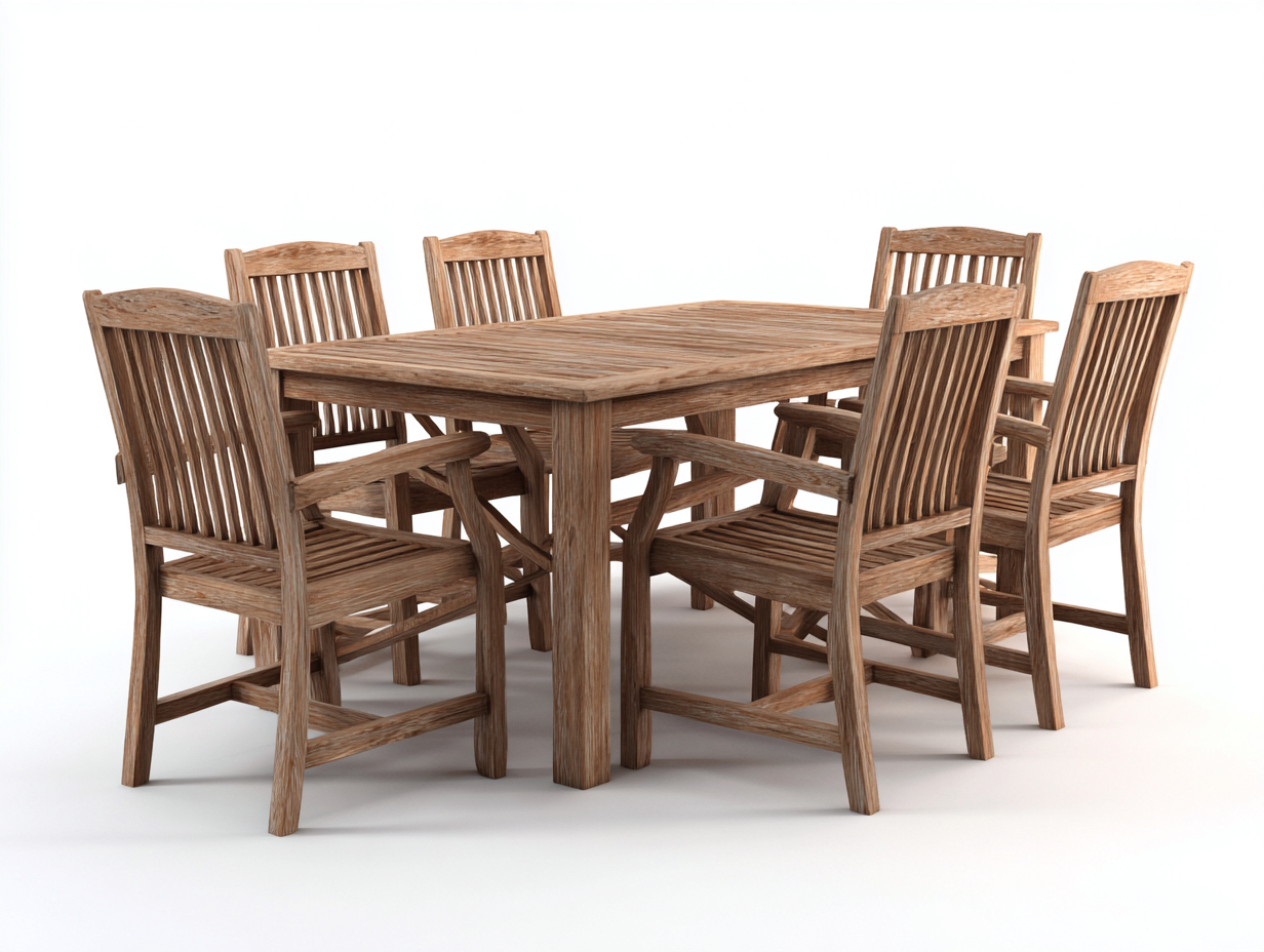 Conjuntos de comedor de jardín de madera 180x90x75 cm - marrón - diseño natural exterior-Luxegomart