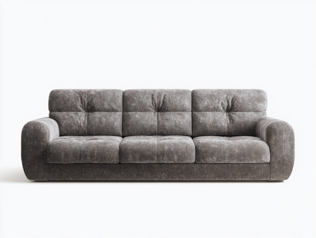 Sofás 3 plazas tela 220x95x85 cm color gris oscuro apto para salón diseño moderno-Luxegomart