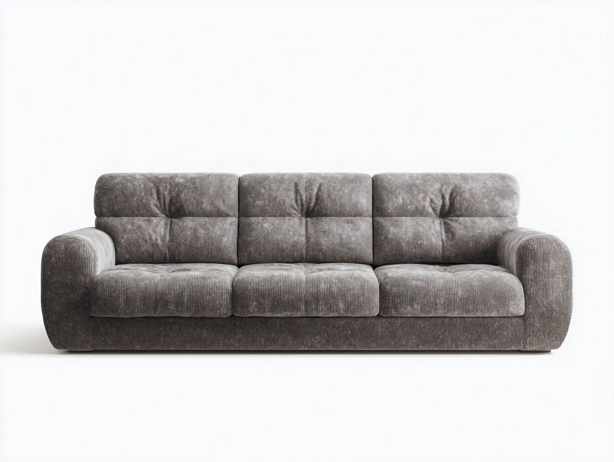 Sofás 3 plazas tela 220x95x85 cm color gris oscuro apto para salón diseño moderno-Luxegomart