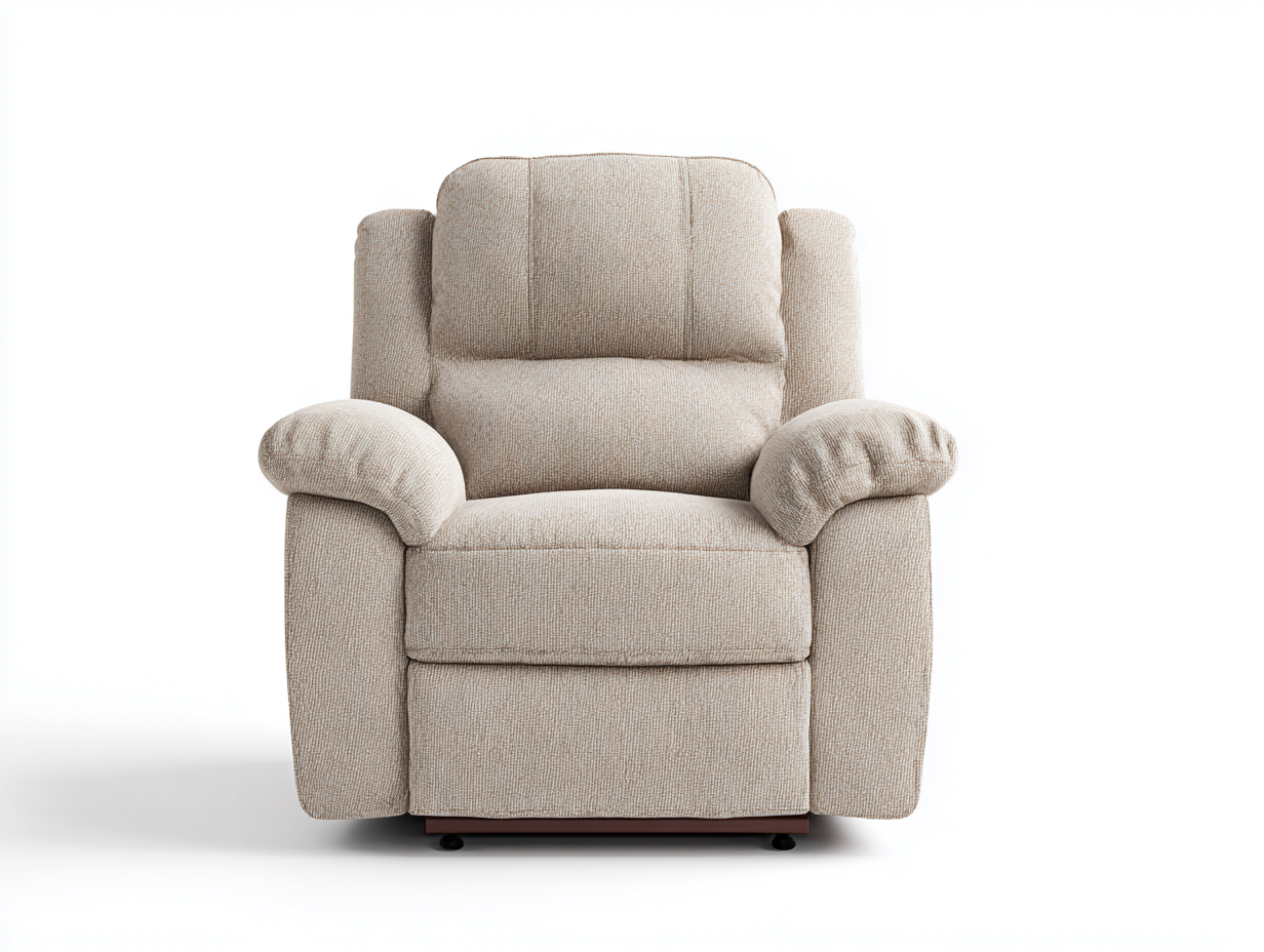 Sillones reclinables tela 85x95x105 cm color beige apto para salón diseño moderno-Luxegomart