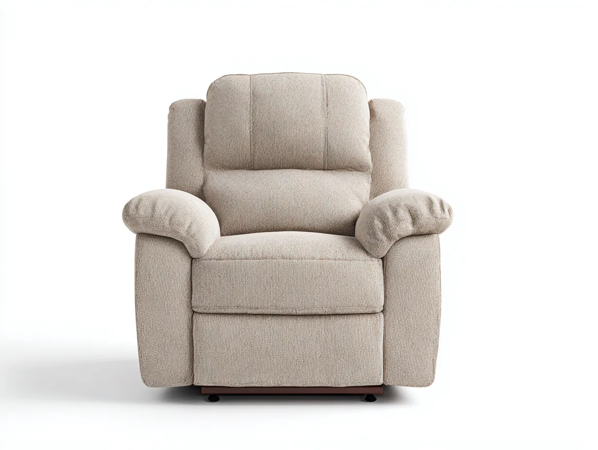 Sillones reclinables tela 85x95x105 cm color beige apto para salón diseño moderno-Luxegomart