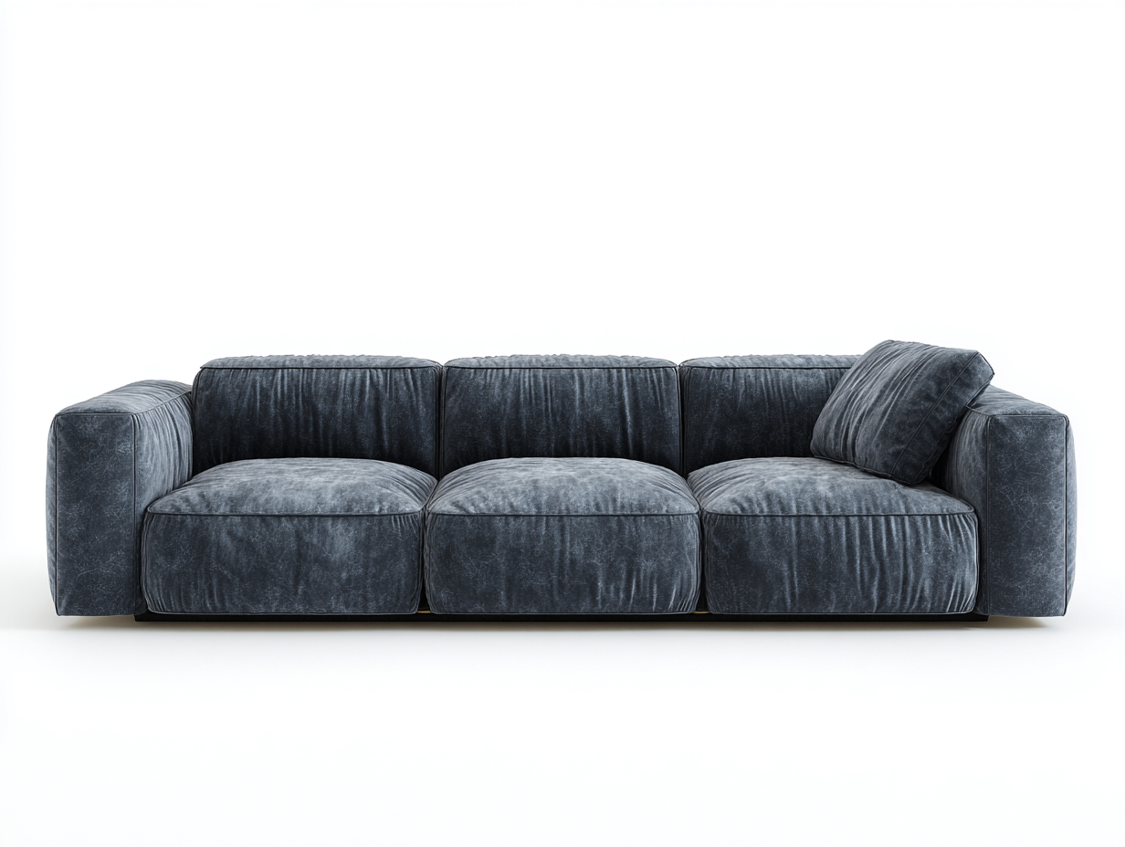 Sofás 3 plazas tela 220x95x80 cm gris oscuro moderno salón amplio-Luxegomart