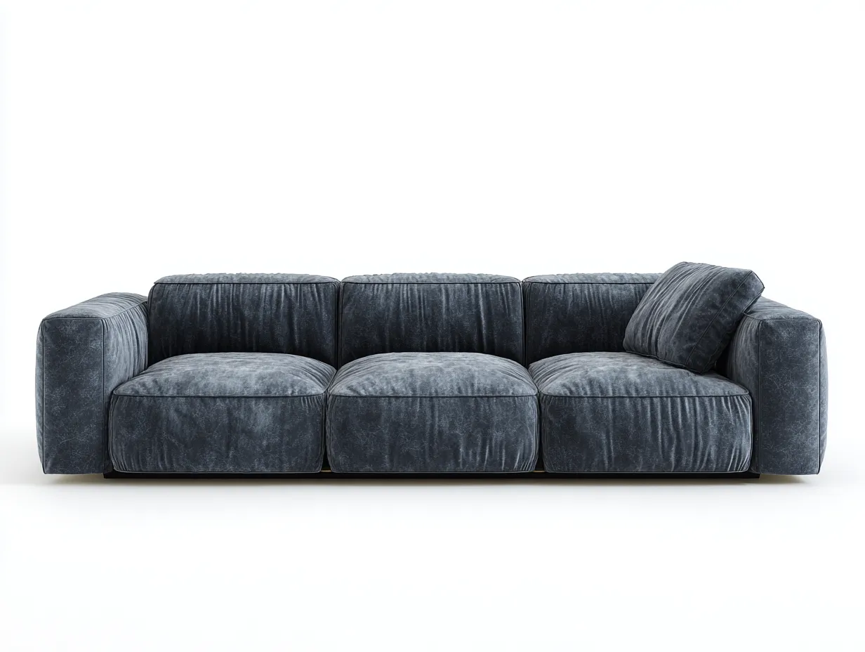 Sofás 3 plazas tela 220x95x80 cm gris oscuro moderno salón amplio-Luxegomart