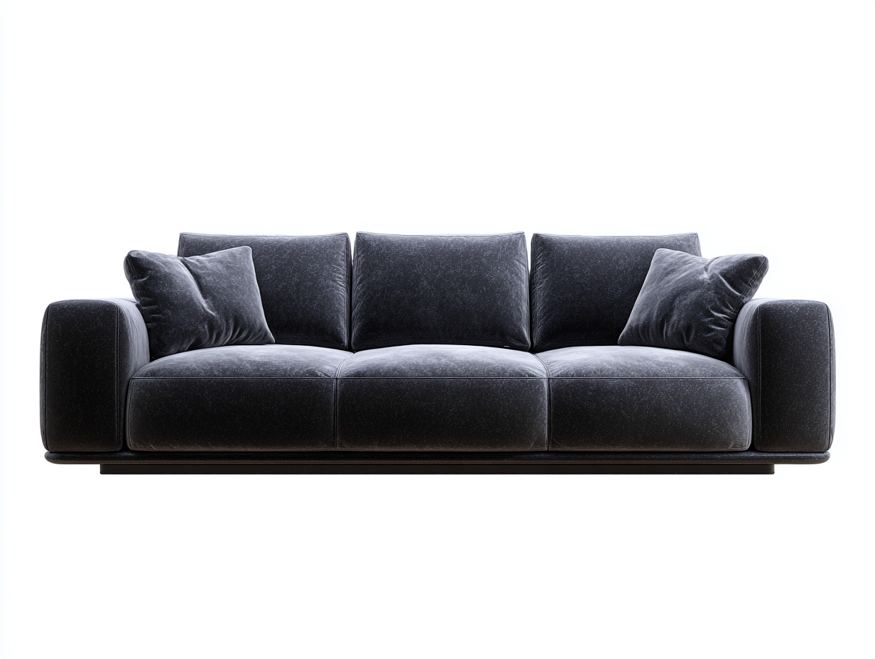 Sofás 3 plazas 220x90x80 cm - tela gris oscuro - diseño moderno para salón-Luxegomart