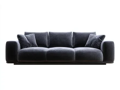 Sofás 3 plazas 220x90x80 cm - tela gris oscuro - diseño moderno para salón-Luxegomart