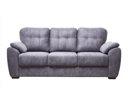 Sofá 3 plazas tela 215x95x90 cm color gris oscuro para salón diseño moderno-Luxegomart