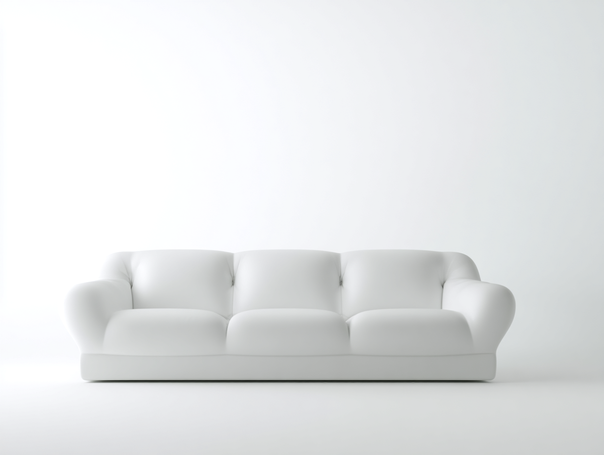 Sofá 3 plazas tela 210x90x85 cm color blanco para salón diseño moderno-Luxegomart