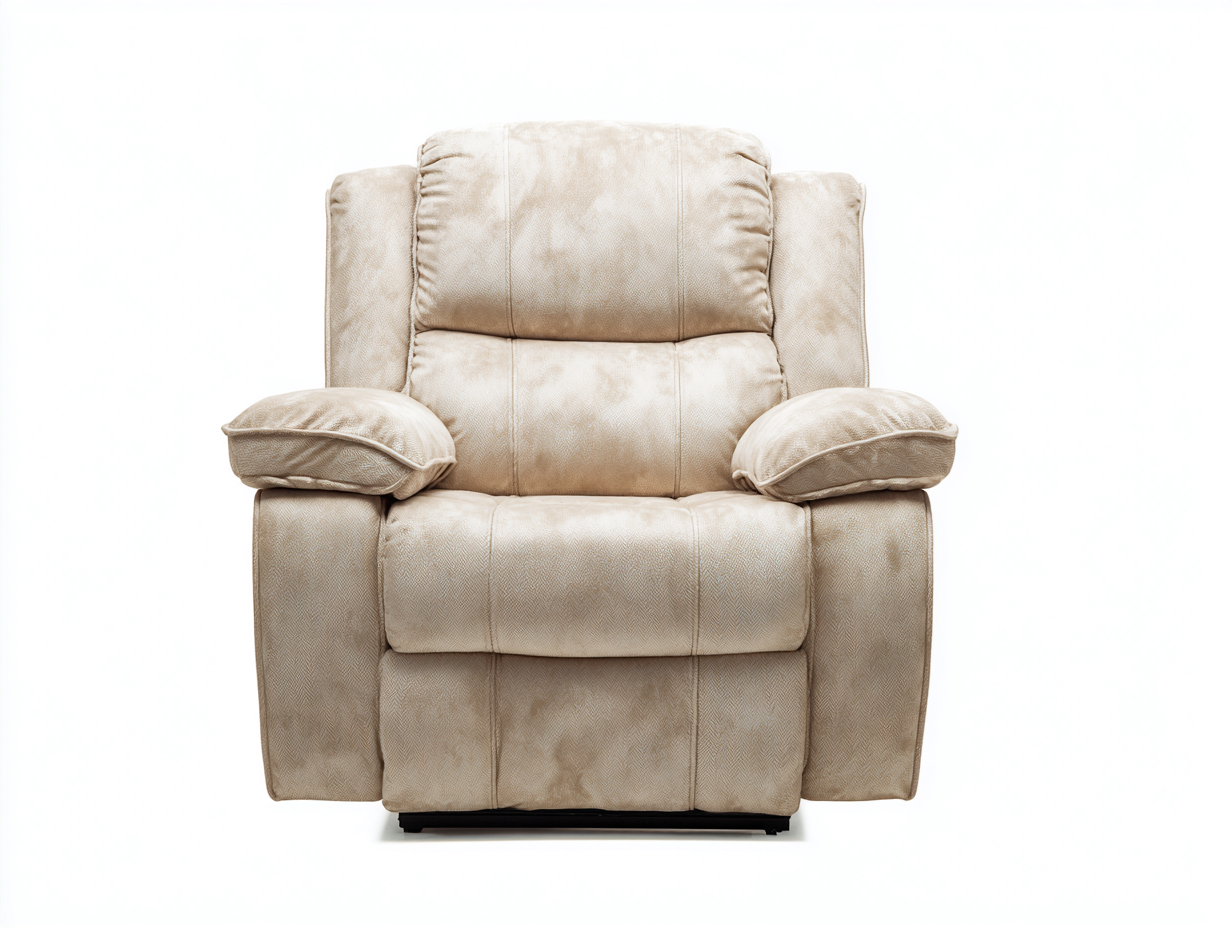 Sillones reclinables tapizados 85x95x105 cm - beige - diseño cómodo moderno-Luxegomart