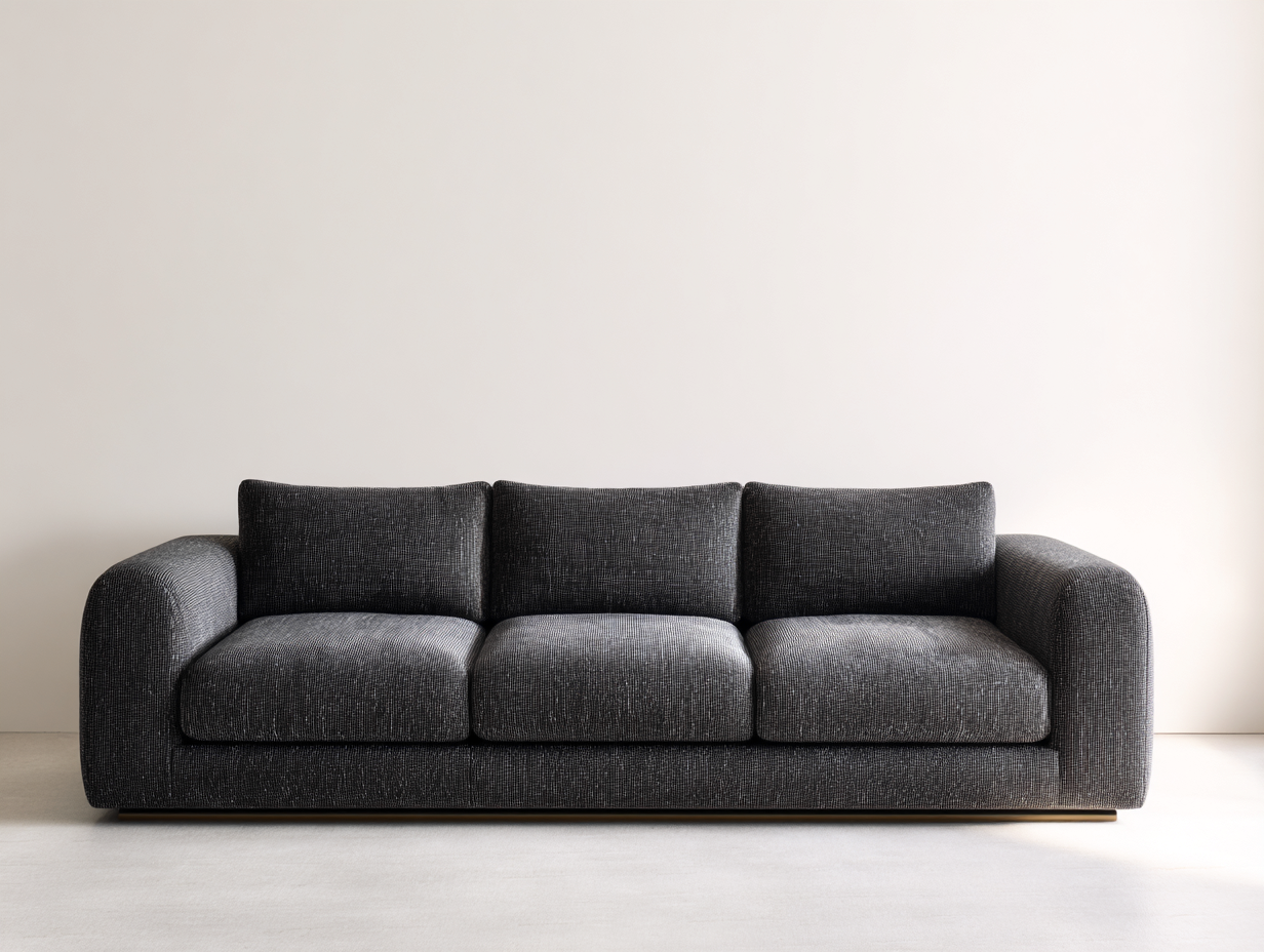 Sofás 3 plazas tapizados 210x90x85 cm - gris oscuro - diseño moderno cómodo-Luxegomart