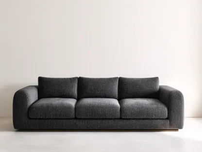Sofás 3 plazas tapizados 210x90x85 cm - gris oscuro - diseño moderno cómodo-Luxegomart