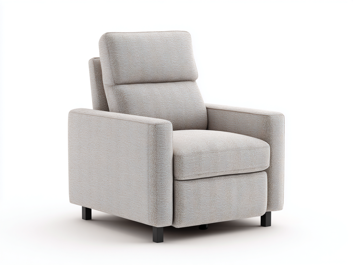 Sillones reclinables tela 85x90x100 cm beige moderno salón relax compacto-Luxegomart