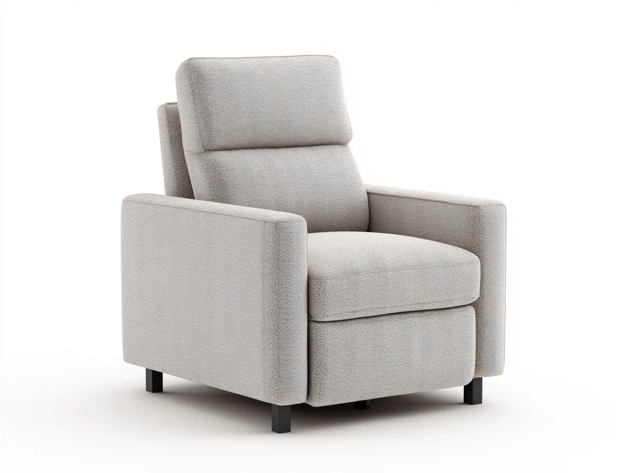 Sillones reclinables tela 85x90x100 cm beige moderno salón relax compacto-Luxegomart