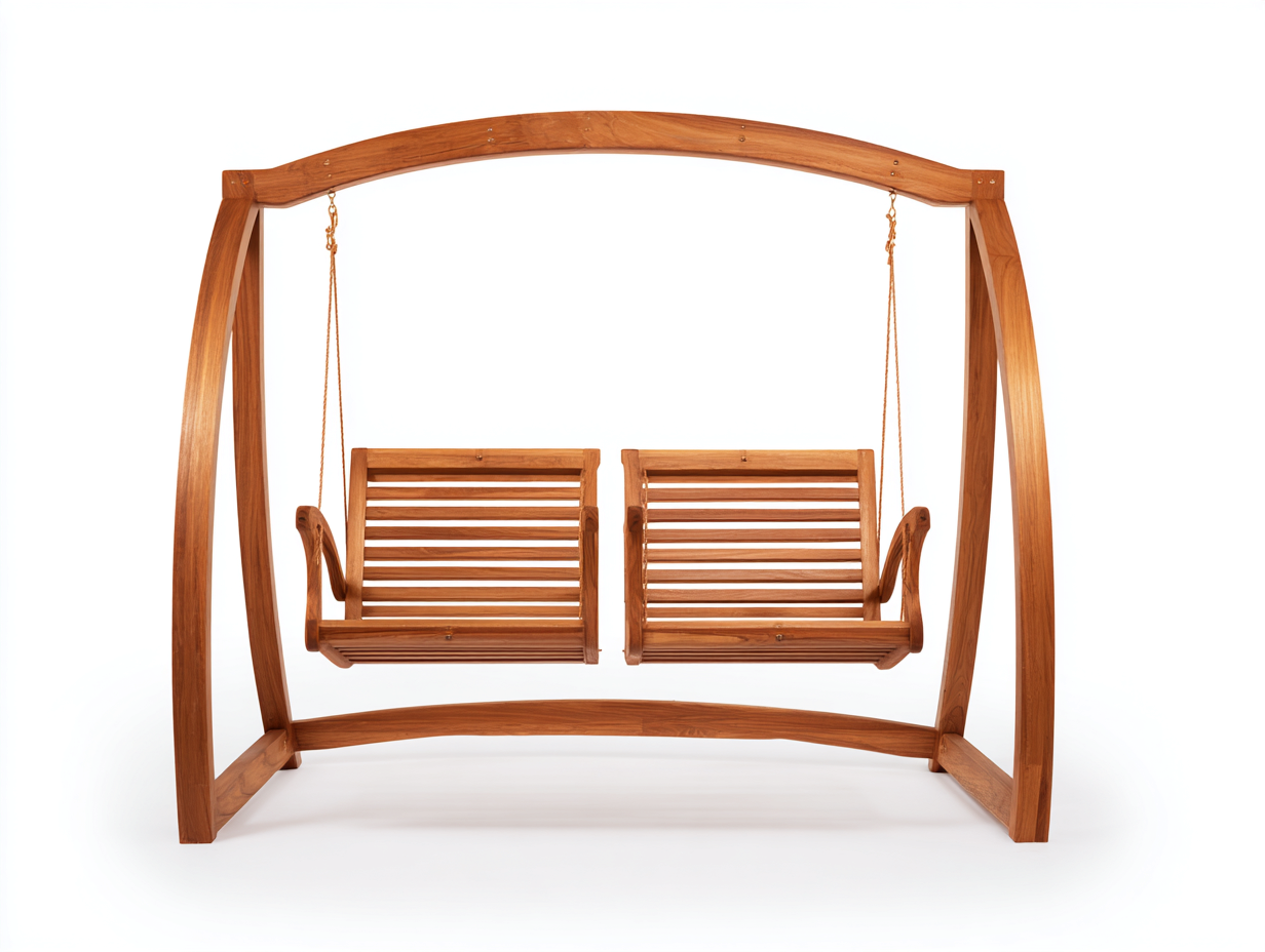 Gartenschaukeln Holzgestell Massivholz 210x120x170 cm - Braun - Klassisches Design geeignet für Garten und Terrasse-Roomgobay