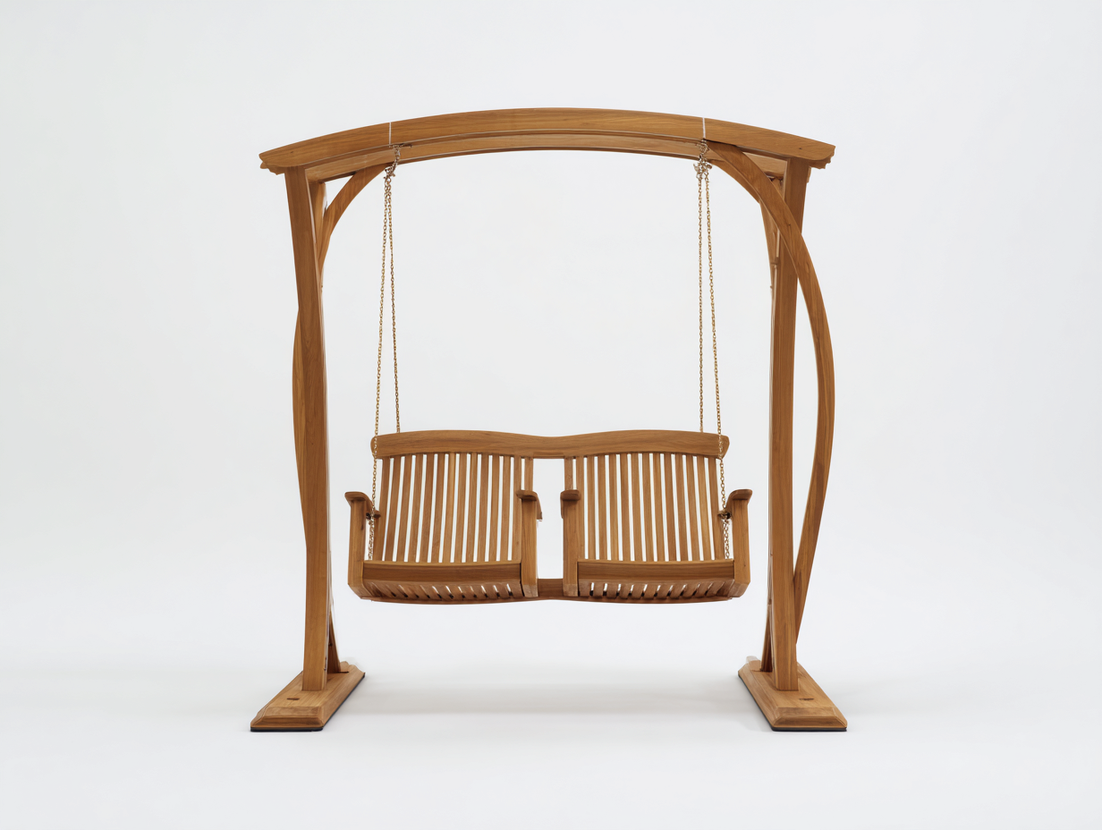 Gartenschaukeln Massivholz Holzgestell 220x130x175 cm - Braun - Klassisches Design geeignet für Garten und Terrasse-Roomgobay