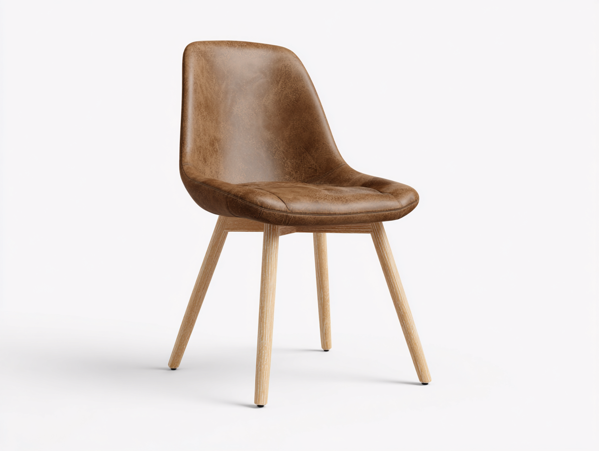 Esszimmerstühle Kunstleder Holzgestell 55x50x82 cm - Braun - Hellbraun - Modernes Design geeignet für Esszimmer-Roomgobay