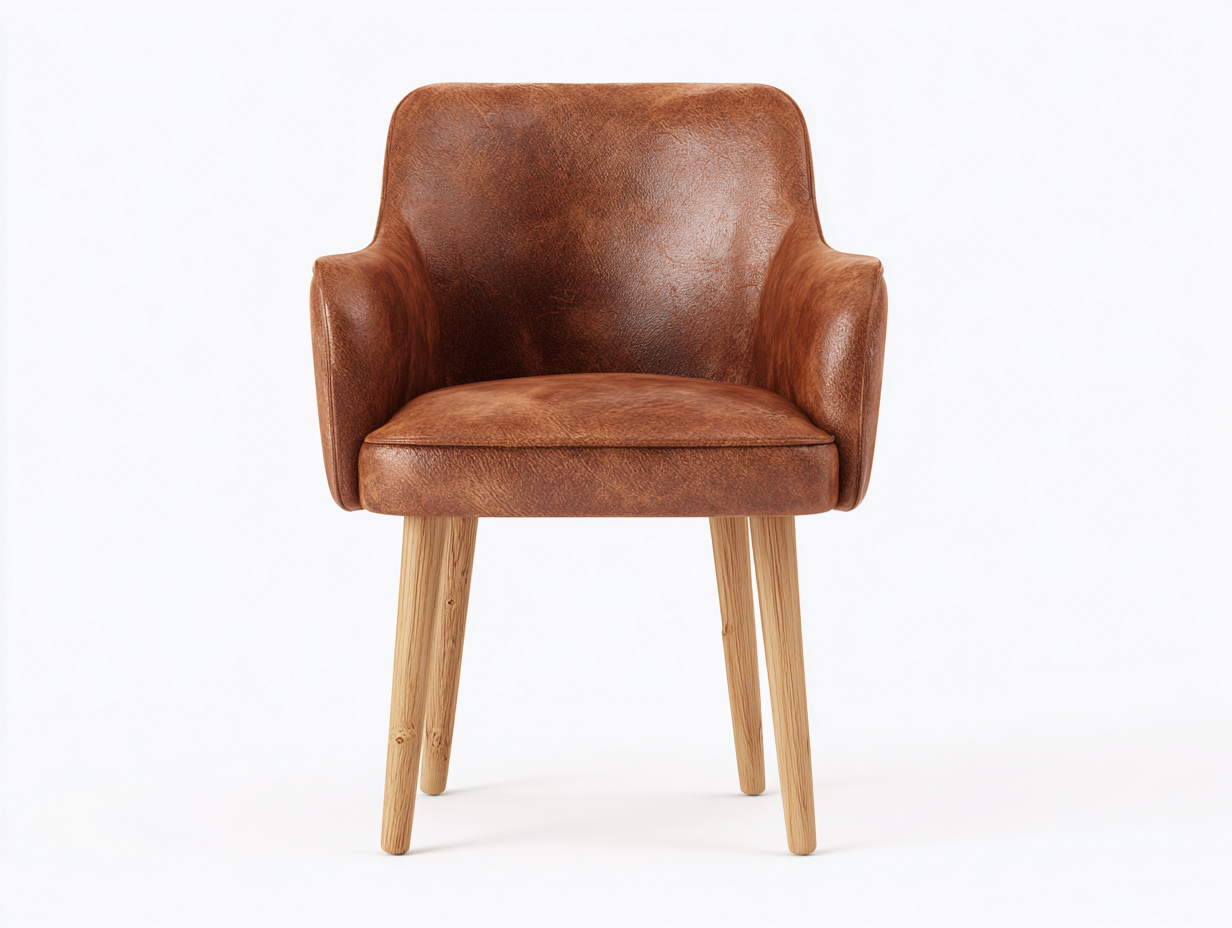 Esszimmerstühle Kunstleder Holz 56x60x82 cm - Braun - Gepolsterter Esszimmerstuhl mit Armlehnen - Modernes Design für Esszimmer-Roomgobay