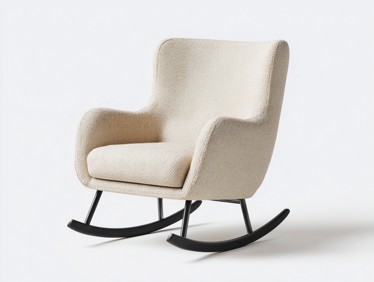 Schaukelstühle Stoff Beige 72x88x96 cm - Geeignet für Wohnzimmer Modernes Komfort Design-Homigetyard