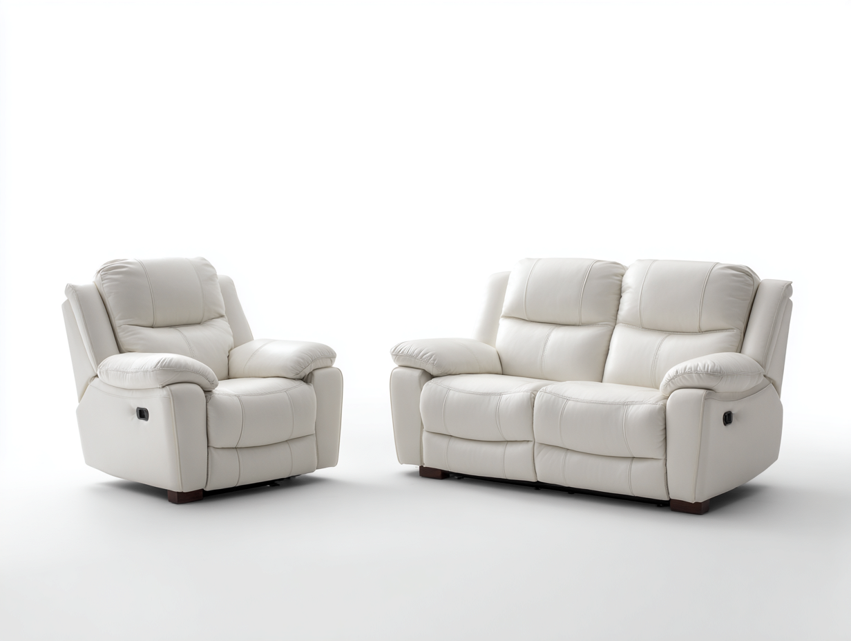 Relaxsofa Sets Kunstleder 170x95x100 cm - Weiß - Komfortables Relaxdesign für Wohnzimmer-Homigetyard