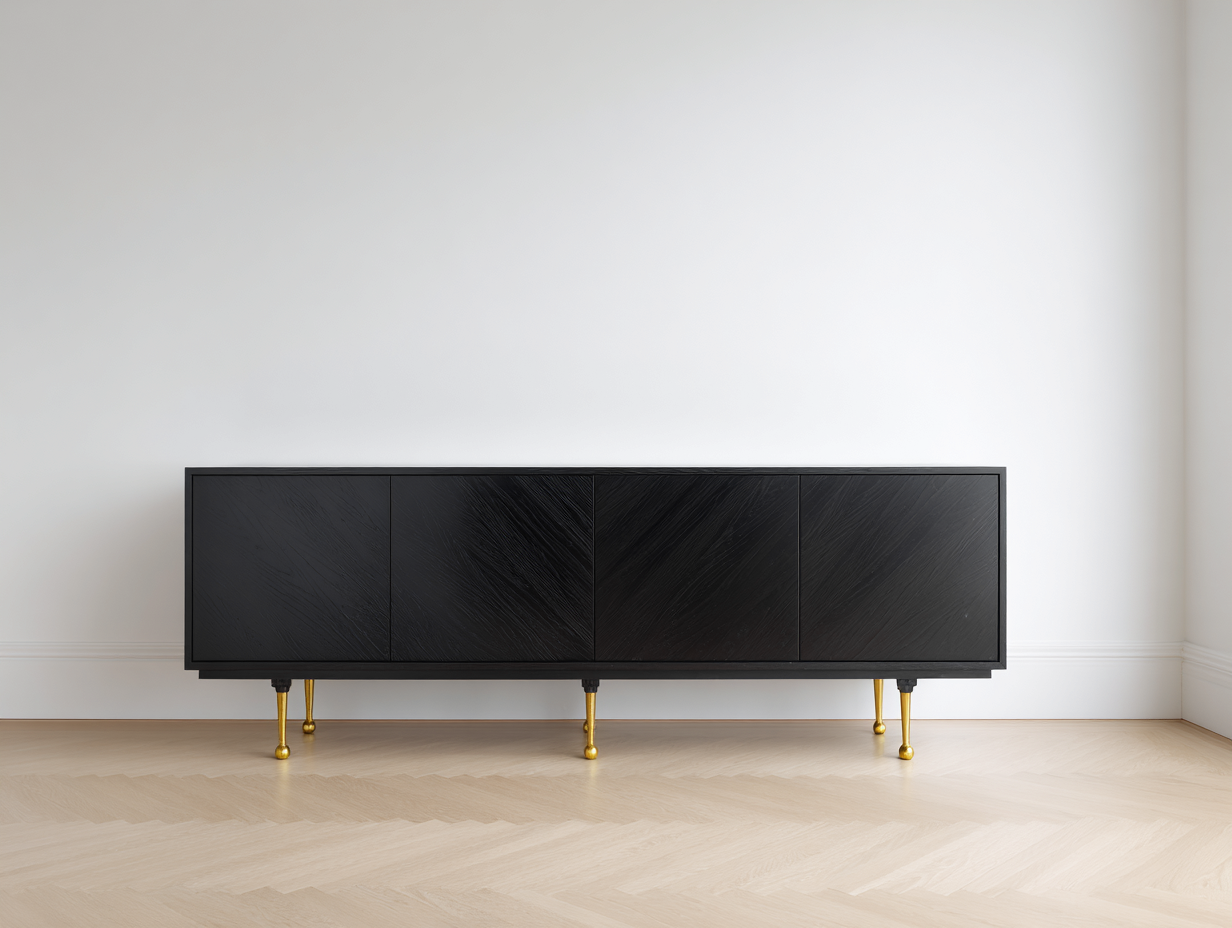 Dielenschränke Holz Schwarz 180x40x75 cm - Modernes Sideboard Design für Flur und Wohnzimmer-Homigetyard