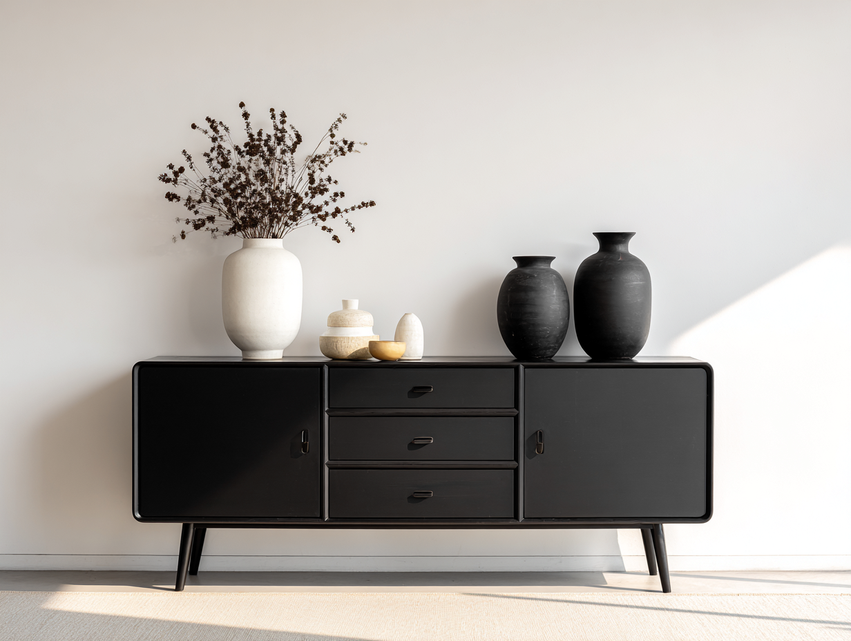 Dielenschränke Metall Schwarz 160x40x75 cm - Modernes Design für Flur und Wohnzimmer-Homigetyard