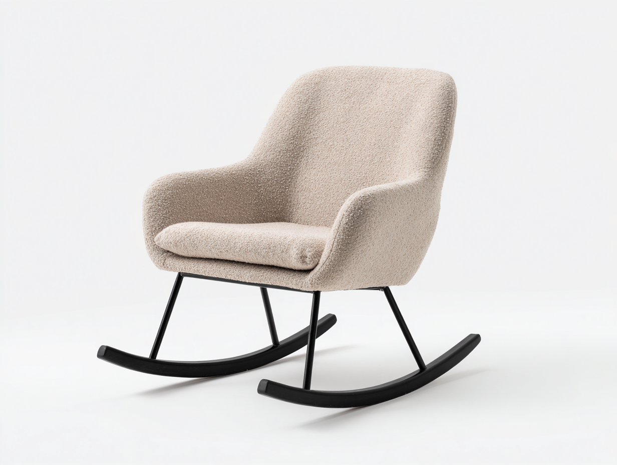 Schaukelstühle Stoff Beige Metallgestell 70x88x94 cm - Geeignet für Wohnzimmer Modernes Komfort Design-Homigetyard